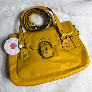COACH Campbell Flap Satchel Yellow Shoulder Bag